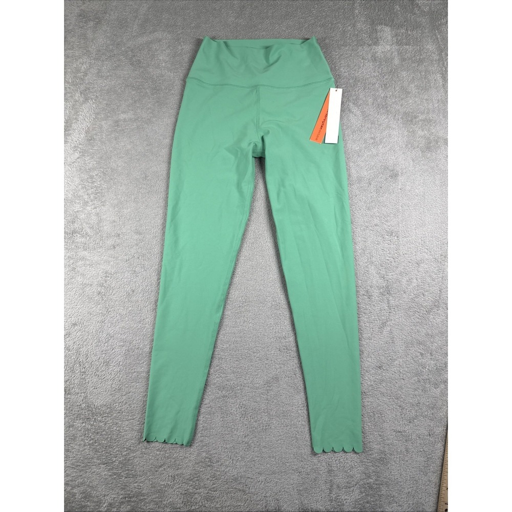 NWT AQUA Athletic Women's Scalloped Hem Leggings Green Size XSmall
